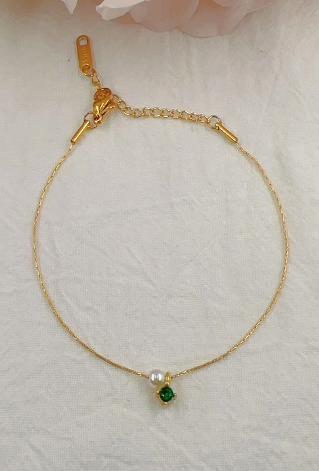 Bracelet pierre verte