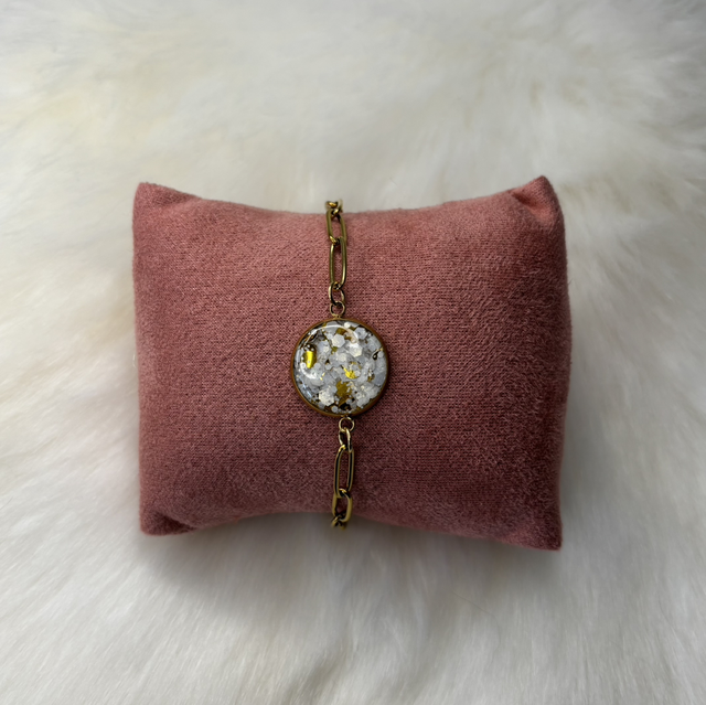Bracelet Shiny blanc et doré