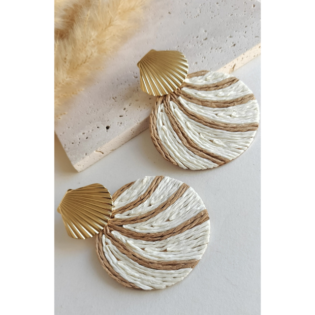 Boucles d'oreilles Raphia tissé 