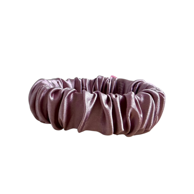 Chouchou en soie - Taille Skinny - Mauve brume