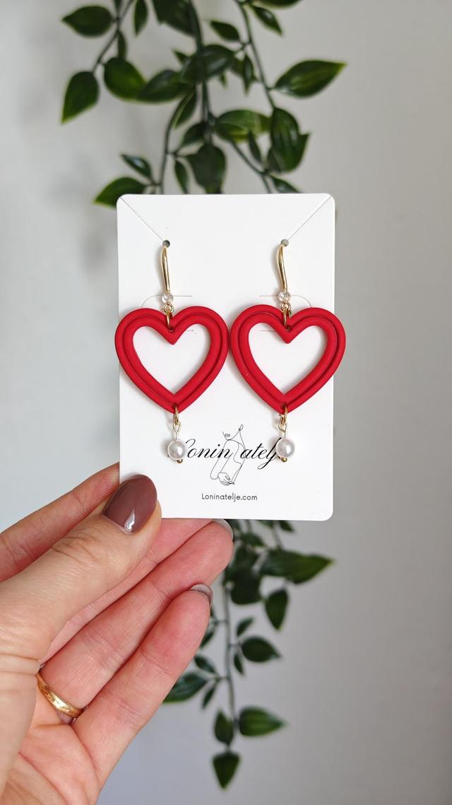 Valentinova Kolekcija - Veliko rdeče srce s perlico