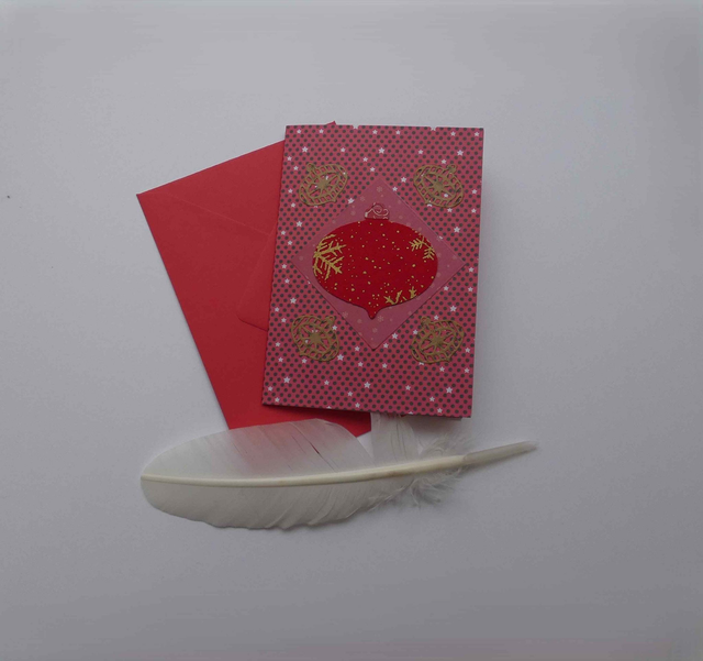 La boule de Noël de la carte de vœux 