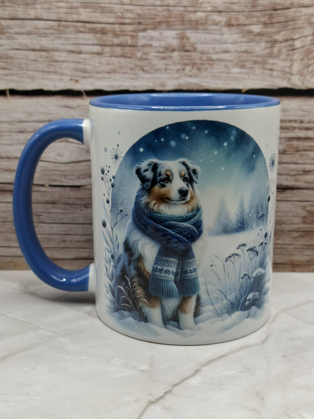 Mug bleu foncé berger australien