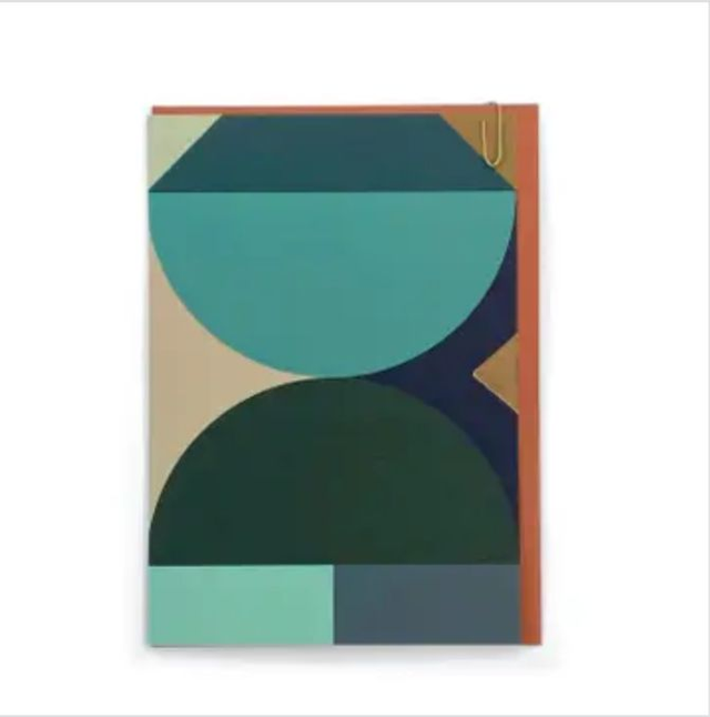 Teal geo greeting cards