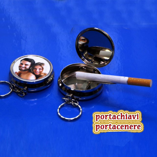 PORTACHIAVI PORTACENERE IN METALLO CON FOTO PERSONALIZZATA