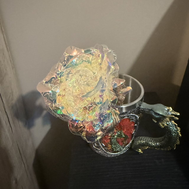 Rose éternelle irisée blanche 