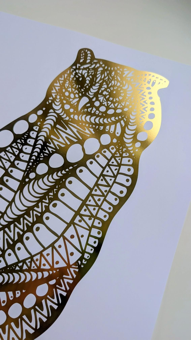 Owl Gold Foil Print