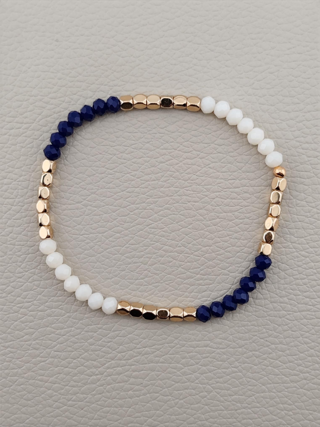 Amazir - Bracelet bleu nuit et blanc