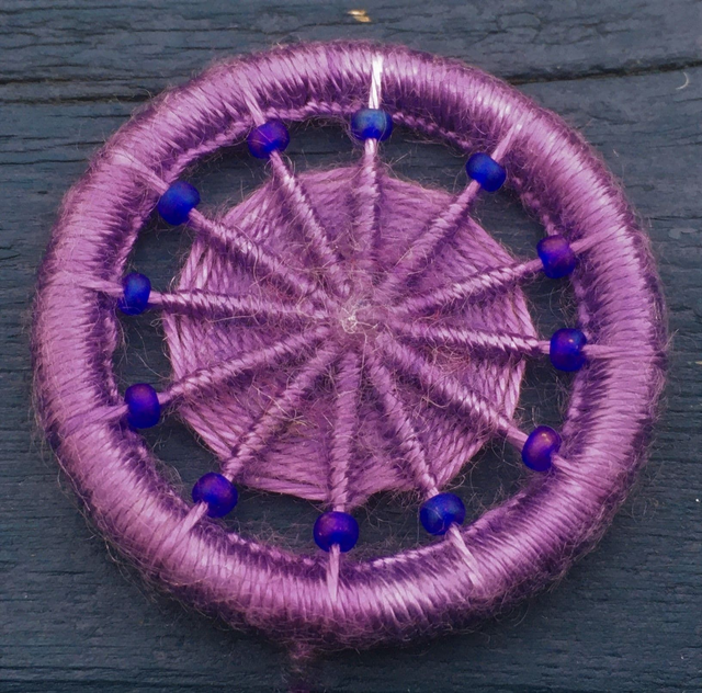 Dorset Button Jewellery Kit - Simple Beaded Brooch Lilacs