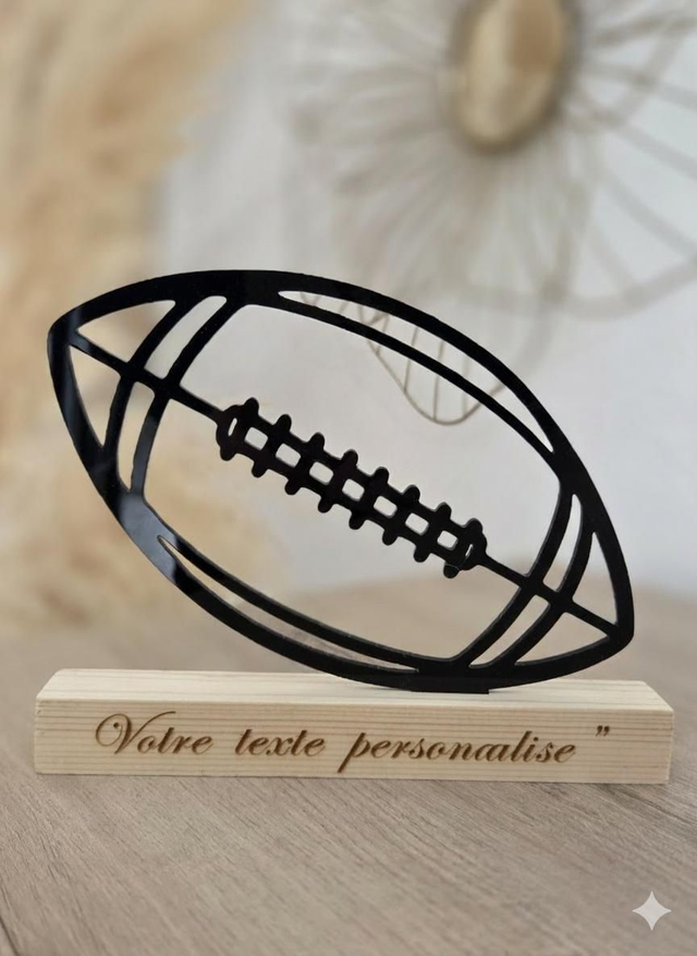 Ballon de rugby sur socle