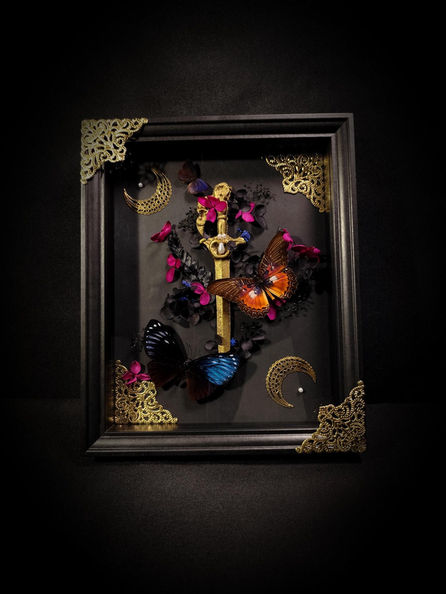 Cadre Trop de Papillons Épée 