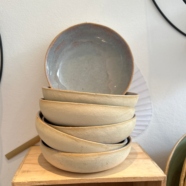 Assiettes profondes bleu-gris