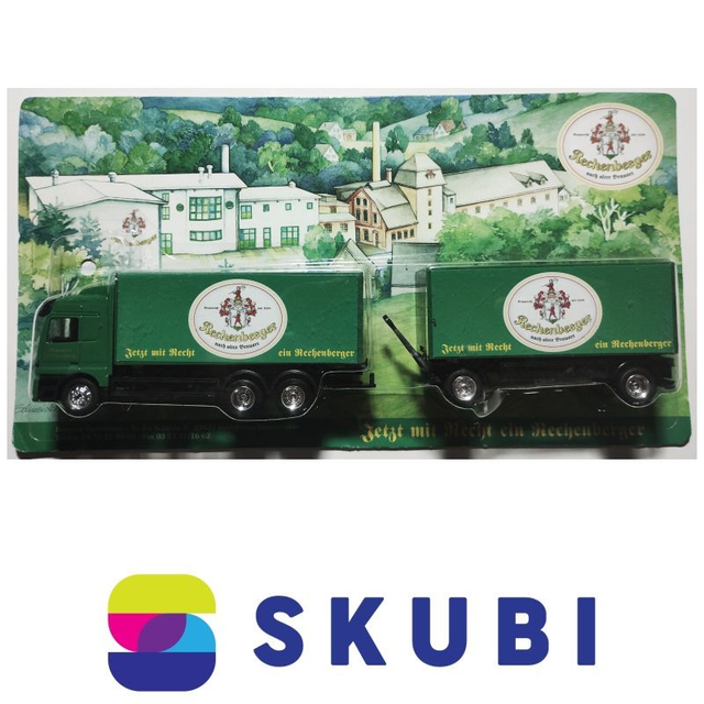 Reklamní kamion s vlekem - Mercedes - Rechenberger - Jetz mit Recht ein Rechenberger - model 1:87 H0