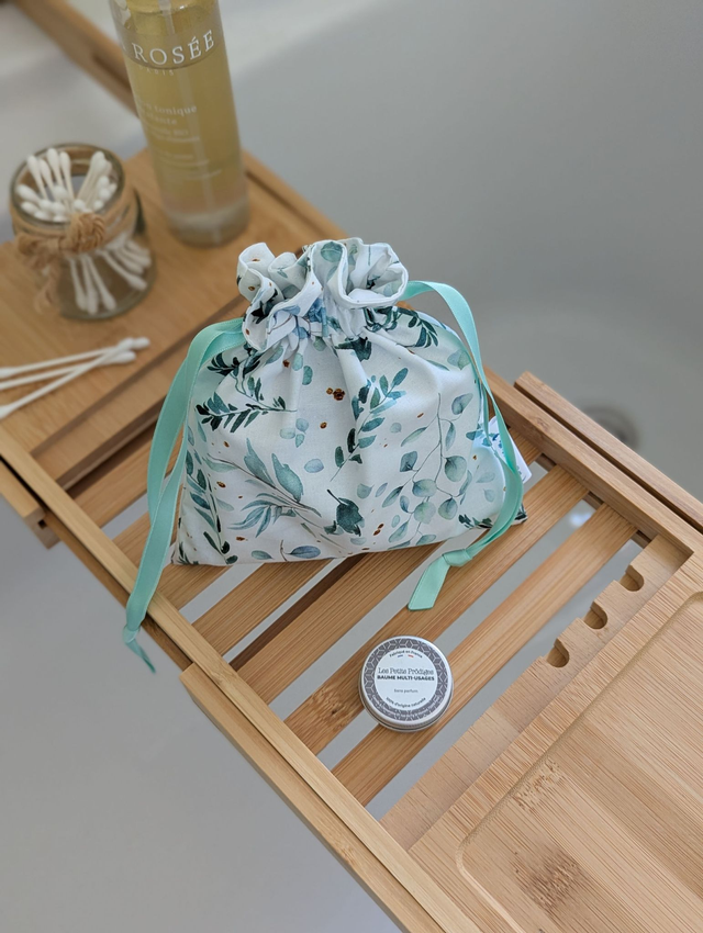 Ensemble de 8 lingettes avec pochon assorti - Aqua
