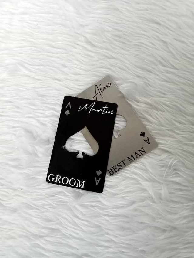 Playing Card style metal bottle opener