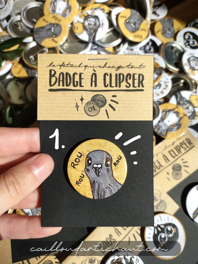 Badge pigeon à l&#039;unité