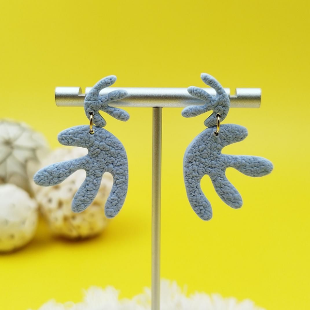 Boucles d'oreilles "Phycéa" Bleu pastel