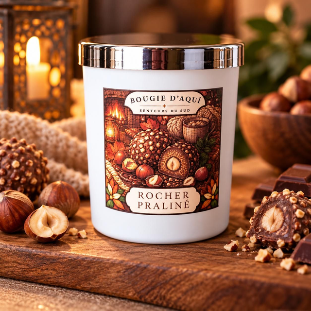 Bougie parfumée Rocher Praliné – 150 g