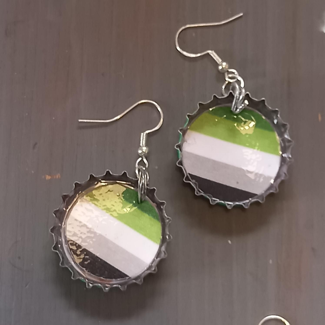 Aromantic Bottle Cap Earrings 