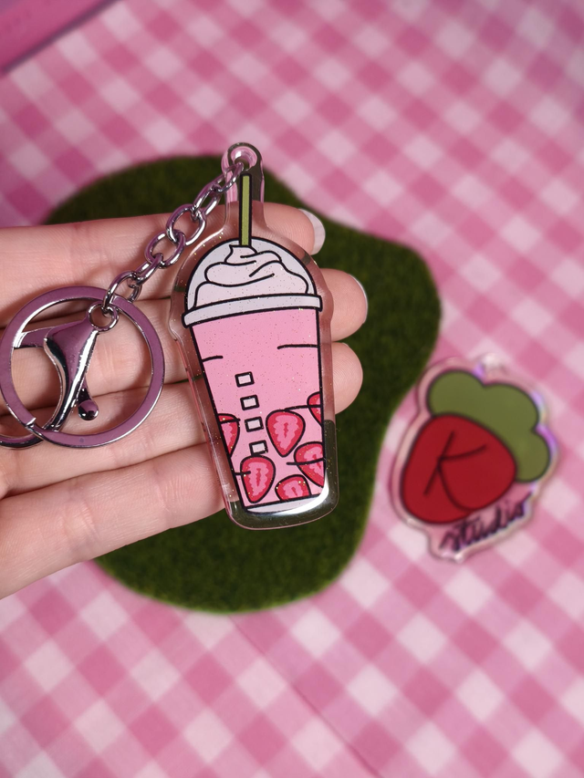 Strawberry FRAPPUCCINO keychain