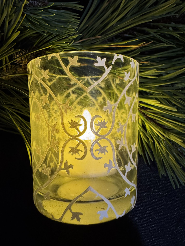 Christmas Glass Tea Light Holder