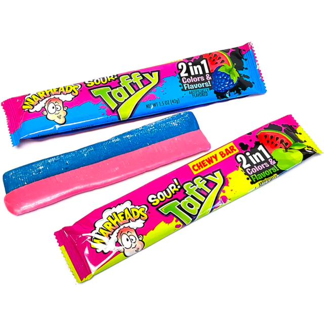 Warheads Sour 2 in 1 Taffy Bar (42g)