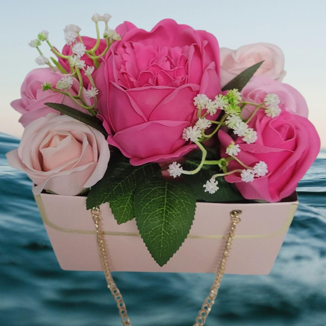 Bouquet sac fleurs de savon