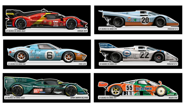 Le Mans Race car aluminium wall plaques