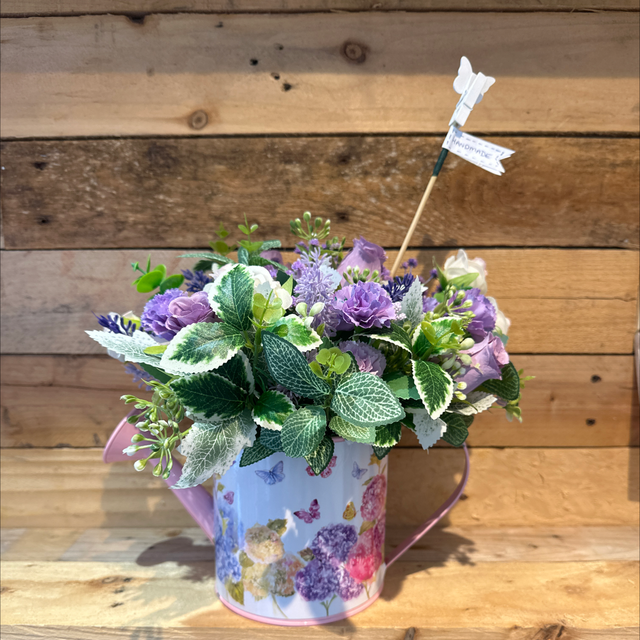 Artificial Flower Watering Can 