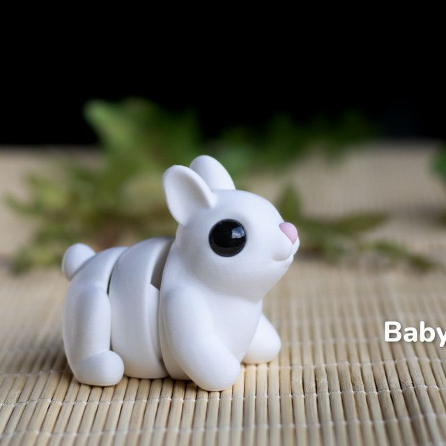 Bunny Articulated flexible Autistic Toy 3D Printed Gift Wiggle Cute Animal  (1)