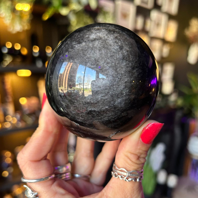 Silver Sheen Obsidian Sphere R44G3 