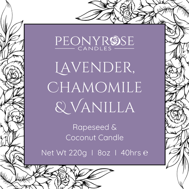 Lavender, Chamomile &amp; Vanilla - Scented Candle