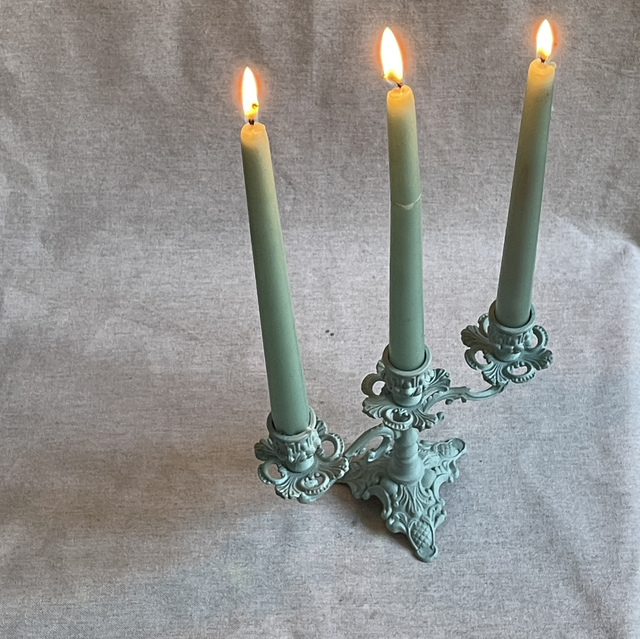 Kerzenhalter drei-armig Türkis Metall