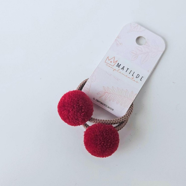 Colet Lazo Par Rojo Pompón