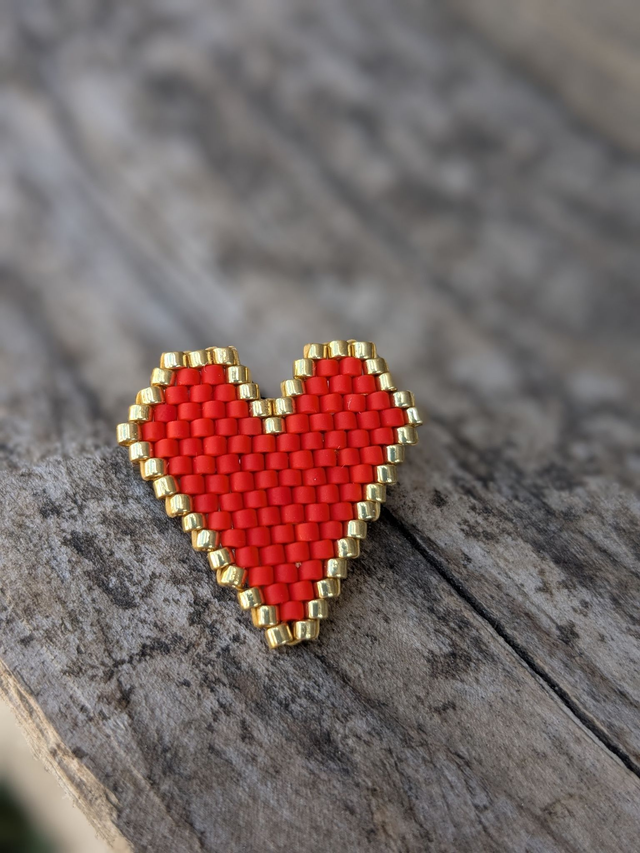 Broche Coeur rouge