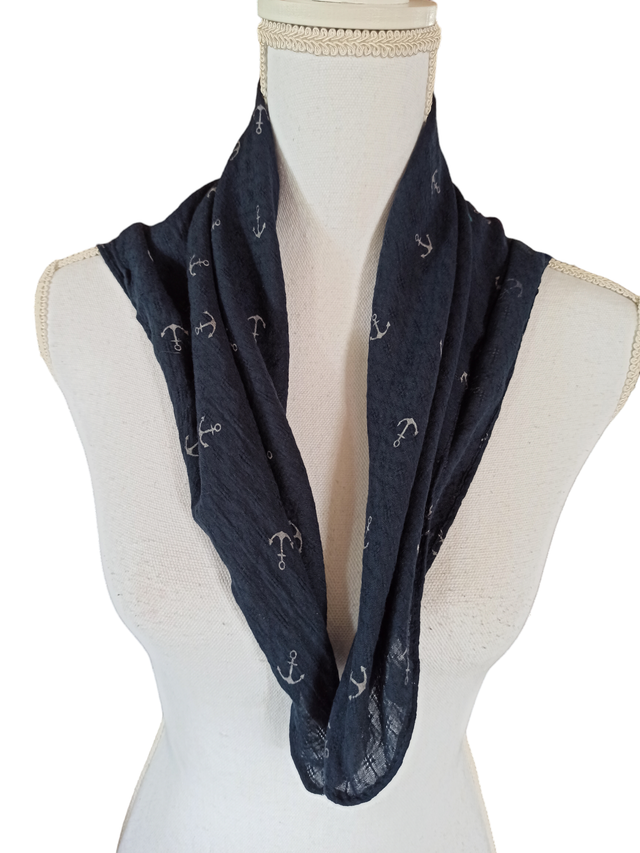 Foulard ancre marine