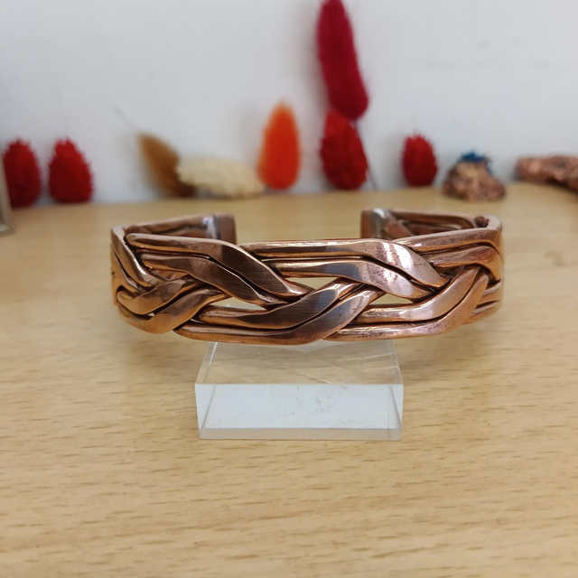 Bracelet en cuivre pur tressé celtique – anti-inflammatoire, homme
