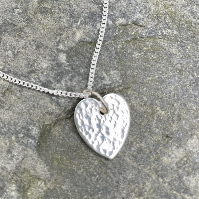 Textured Heart Necklace 
