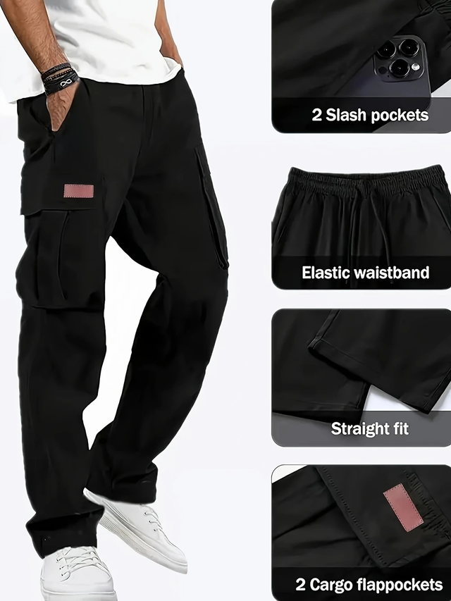 Men's All-Season Cargo Pants with Multiple Pockets