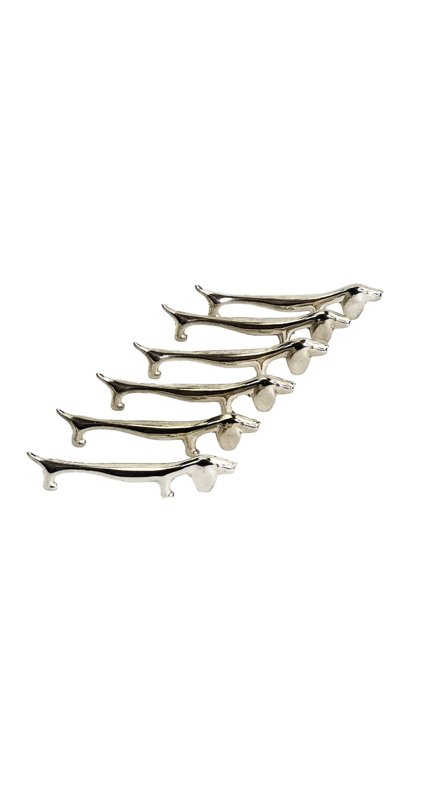 Coffret 6 porte-couteaux Teckel vintage