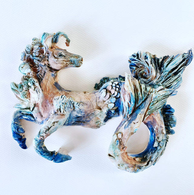 Hippocampus wall hung sculpture- Tish Campbell Exhibition