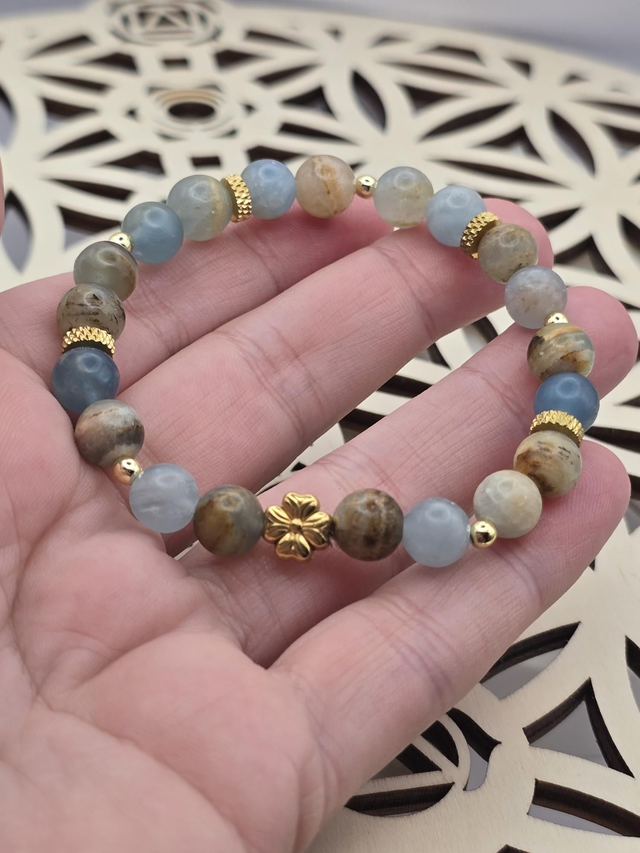 Bracelet Calcite bleue sur gangue 0,8 cm