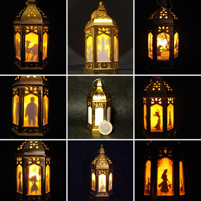 Farolillo PERSONALIZADO DORADO 6 caras