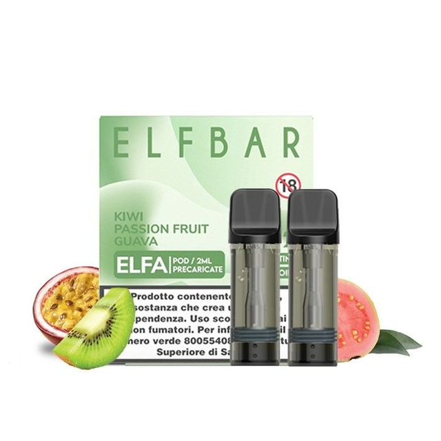 ELFBAR ELFA Pod Precaricate Kiwi Passion Fruit Guava 2Pz 0mg/ml EAN6932570110633