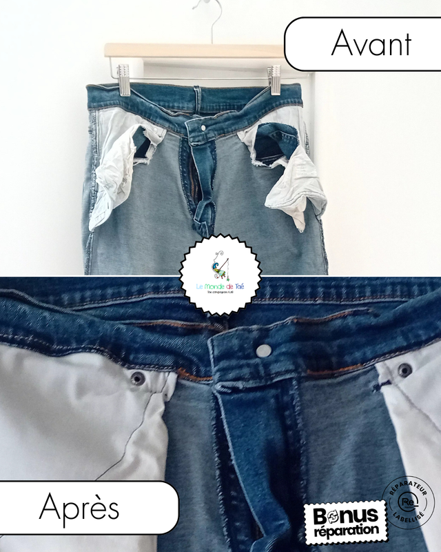 changement doublure simple (18-10€ bonus réparation) (ex poche de pantalon)
