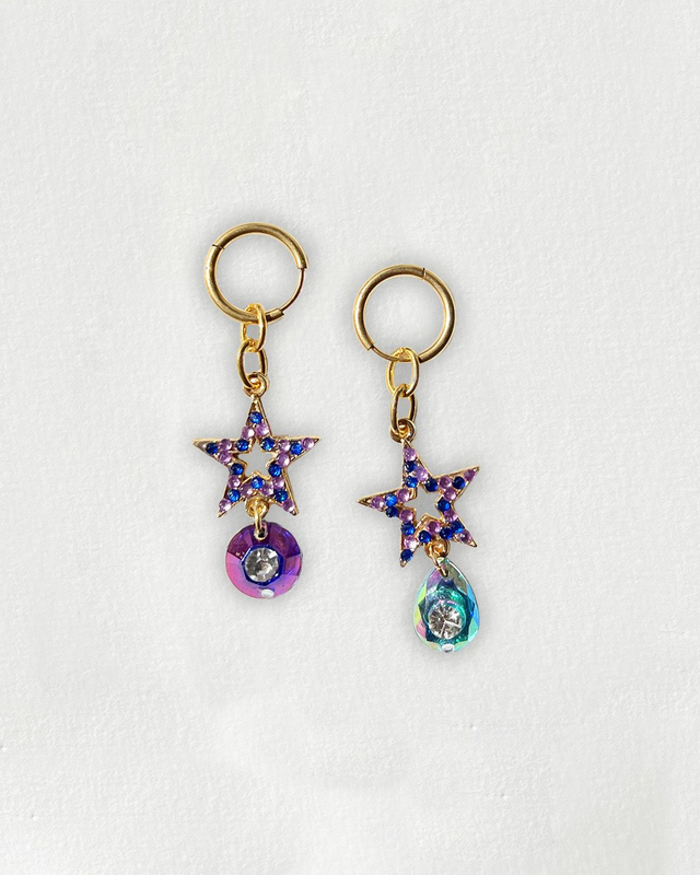 ✷ BOUCLES D’OREILLES ÉTOILE &amp; STRASS ✷