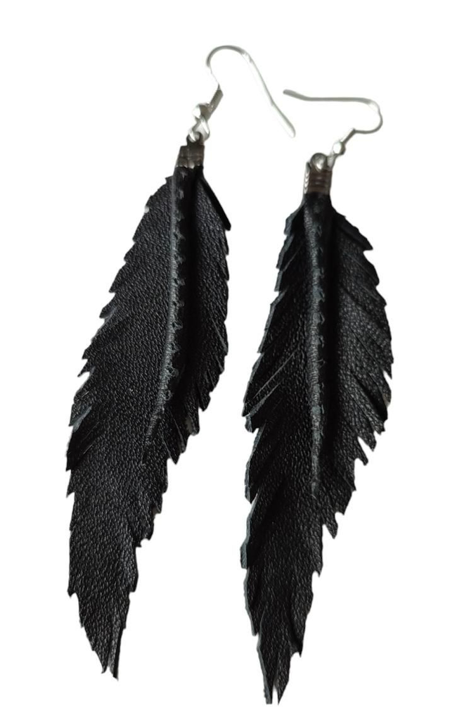 Boucles d&#039;oreilles  véritable cuir recyclé upcycling 