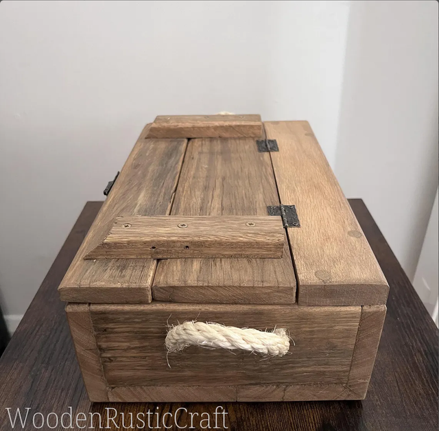 Rustic Red Oak Keepsake Chest | Memory Box