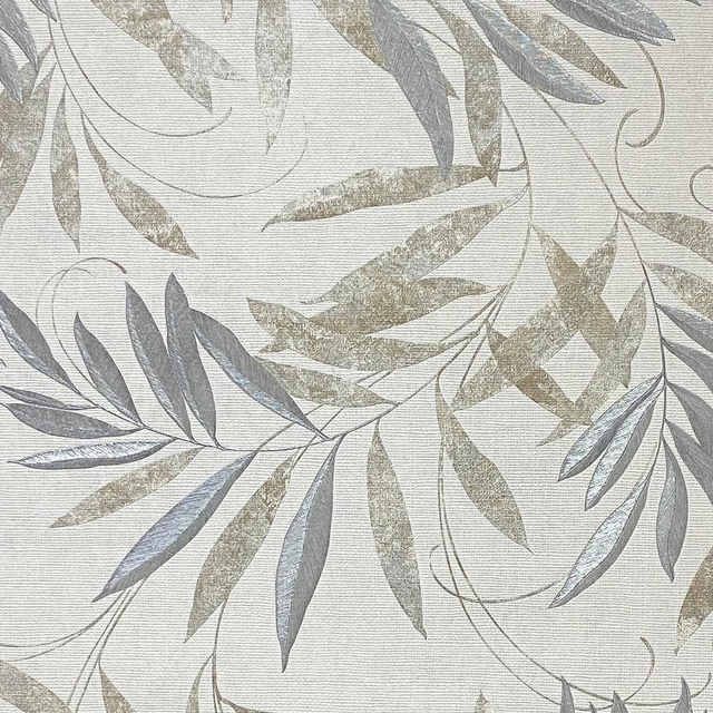 Luxury Leaf- Natural/ Grey