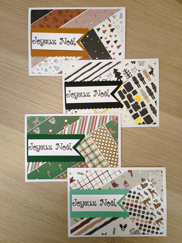 Lot de 4 carte "Joyeux Noël"